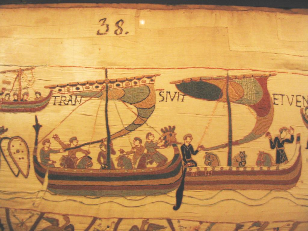 Opening scene of the Bayeux Tapestry